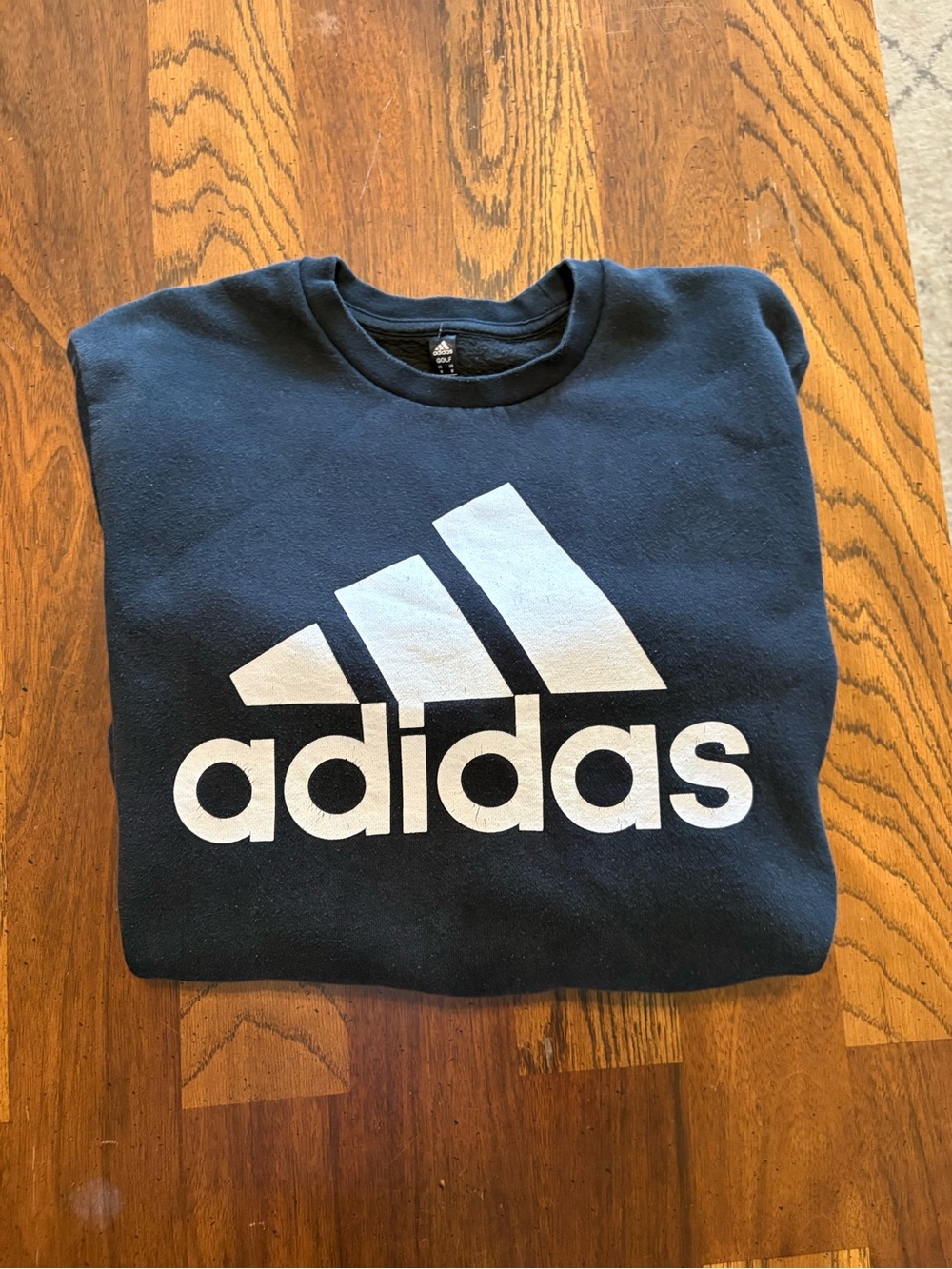 adidas Black Crewneck Sweatshirt with White Logo